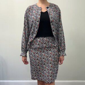 Vintage two-piece Axiom set; black and white blouse and skirt 🖤🤍